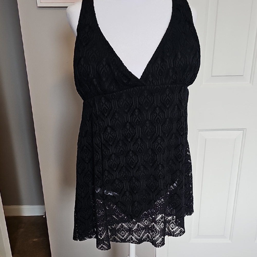 Elegant Black Lace Women Swim One Piece